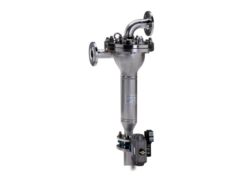 Фильтр-циклон HYDAC AutoFilt ATF TwistFlow Strainer: вертикальный конический корпус с дренажной заслонкой внизу